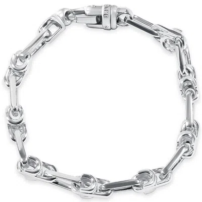 Pompeii3 Men's Link 14k Gold (37gram) Or Platinum (61gram) 6-7.5mm Bracelet 8.5" In Silver