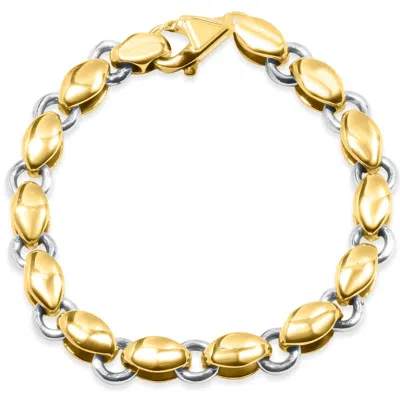 Pompeii3 Men's Link 14k Gold (39gram) Or Platinum (63gram) 6-9.5mm Bracelet 8.5" In Silver