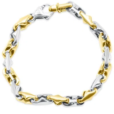 Pompeii3 Men's Link 14k Gold (40gram) Or Platinum (65gram) 6.5mm Bracelet 8" In Multi
