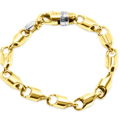 Pompeii3 Men's Link 14k Gold (42gram) Or Platinum (68gram) 8mm Bracelet 8.5" In Silver