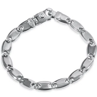 Pompeii3 Men's Link 14k Gold (45gram) Or Platinum (72gram) 8mm Bracelet 8.5" In Silver