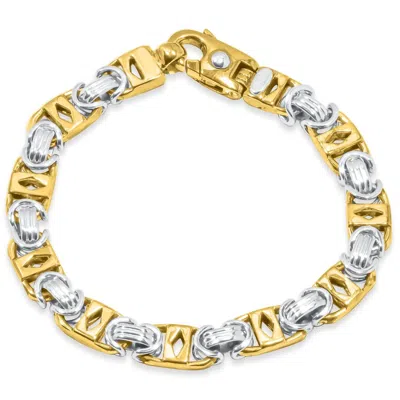 Pompeii3 Men's Link 14k Gold (45gram) Or Platinum (73gram) 9mm Bracelet 8.5" In Multi