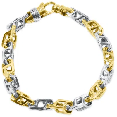 Pompeii3 Men's Link 14k Gold (47gram) Or Platinum (75gram) 6.5mm Bracelet 8.5" In Multi