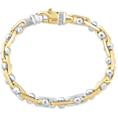 Pompeii3 Men's Link 14k Gold (51gram) Or Platinum (82gram) 6.5mm Link Bracelet 8.5" In Transparent