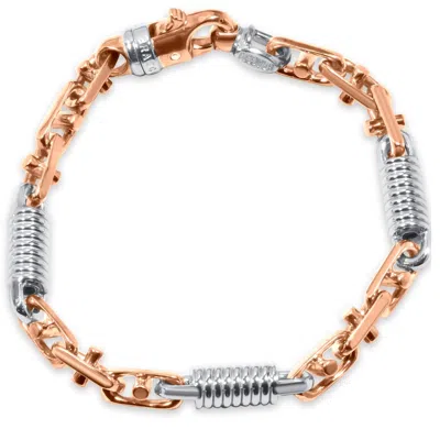 Pompeii3 Men's Link 14k Gold (52gram) Or Platinum (84gram) 7mm Bracelet 8.75" In Silver