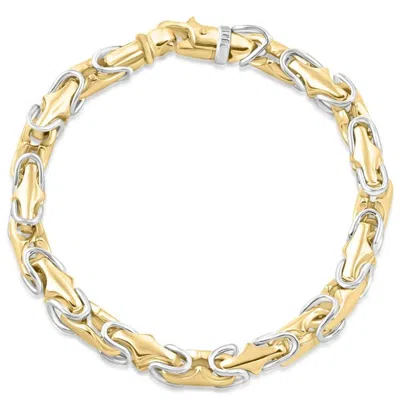 Pompeii3 Men's Link 14k Gold (52gram) Or Platinum (85gram) 6.5mm Bracelet 8.5" In Silver