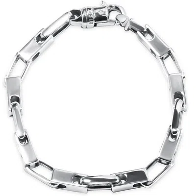 Pompeii3 Men's Link 14k Gold (55gram) Or Platinum (90gram) 7mm Bracelet 8.5" In Silver