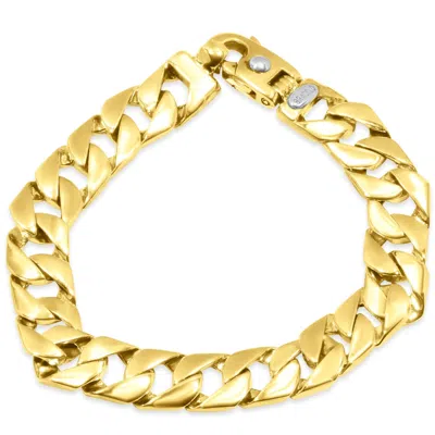 Pompeii3 Men's Link 14k Gold (57gram) Or Platinum (91gram) 12mm Bracelet 8.5" In Multi