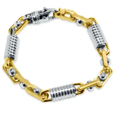 Pompeii3 Men's Link 14k Gold (69gram) Or Platinum (111gram) 7.5-8.5mm Bracelet 8.5" In Silver
