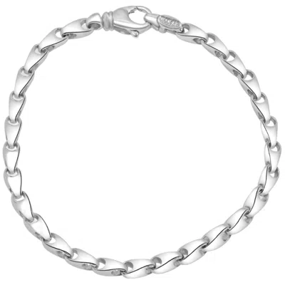Pompeii3 Men's Link Rolo 14k Gold (22gram) Or Platinum (36gram) 4.5mm Bracelet 8.5" In Silver