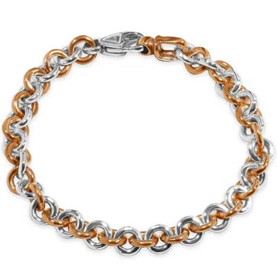 Pompeii3 Men's Link Rolo 14k Gold (40gram) Or Platinum (65gram) 9mm Bracelet 8" In Multi