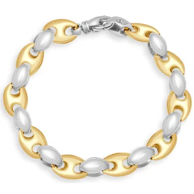 Pompeii3 Men's Marine 14k Gold (40gram) Or Platinum (62gram) 10mm Link Bracelet 8.5" In Multi