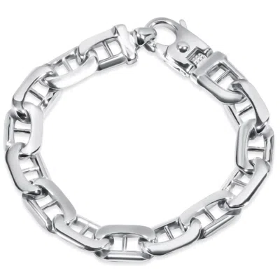 Pompeii3 Men's Marine 14k Gold (60gram) Or Platinum (112gram) 12mm Link Bracelet 8.5" In Metallic