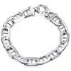 Pompeii3 Men's Marine 14k Gold (60gram) Or Platinum (112gram) 12mm Link Bracelet 8.5" In Silver