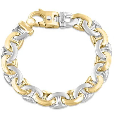 Pompeii3 Men's Marine 14k Gold (75gram) Or Platinum (121gram) 12mm Link Bracelet 8.5" In Multi