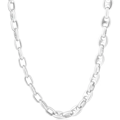 Pompeii3 Men's Marine 14k Gold (86gram) Or Platinum (132gram) 9mm Link Chain Necklace 24" In Blue