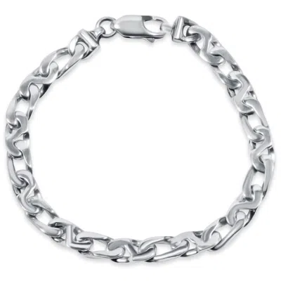 Pompeii3 Men's Marine Link 14k Gold (31gram) Or Platinum (51gram) 7mm Bracelet 8.5" In Silver