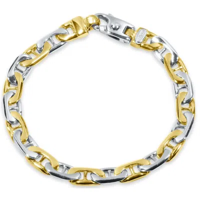 Pompeii3 Men's Marine Link 14k Gold (32gram) Or Platinum (52gram) 7.5mm Bracelet 8" In Silver