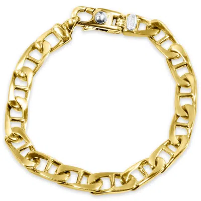 Pompeii3 Men's Marine Link 14k Gold (34gram) Or Platinum (54gram) 8mm Bracelet 8.5" In White