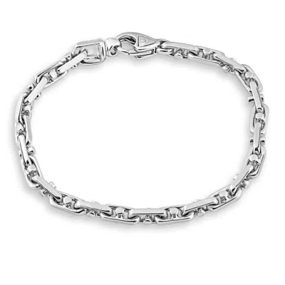 Pompeii3 Men's Marine Solid 14k Gold (27gram) Or Platinum (43gram) 6mm Link Bracelet 8.5" In Multi