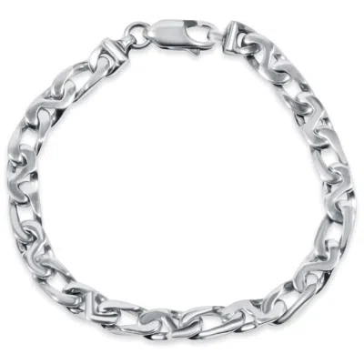 Pompeii3 Men's Mariner & Curb Link 14k Gold (31gram) Or Platinum (51gram) 7mm Bracelet 8.5" In Metallic