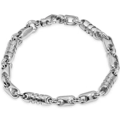 Pompeii3 Men's Mariner With Ribbed/rolo Links 14k Gold (50gram) Or Platinum (80gram) 6-5mm Bracelet 8.5" In Neutral