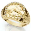 Pompeii3 Men's Pinkie Horse Lucky Diamond Ring Gold Lab Grown In Multi