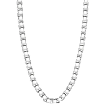 Pompeii3 Men's Polished Steel Clasp 7.5mm Tight Cubic Link 24" Chain In Silver