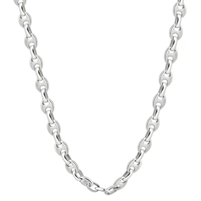 Pompeii3 Men's Polished Steel Clasp 8.5mm Mariner Flexible Link 23" Chain In Silver