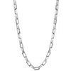 Pompeii3 Men's Polished Steel Clasp Single Tone Rectangle 4mm Flexible Link 22" Chain In Silver