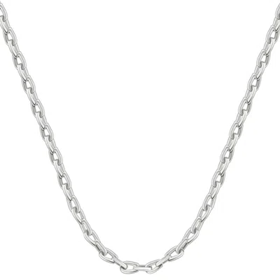 Pompeii3 Men's Polished Steel Single Tone Clasp 6mm Flexible Link 24" Chain In Silver