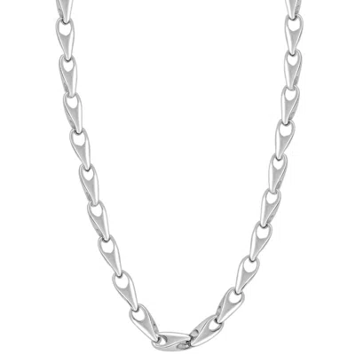 Pompeii3 Men's Polished Steel Single Tone Clasp 6mm Flexible Link 26" Chain In Silver