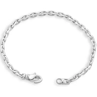 Pompeii3 Men's Rolo Link 14k Gold (15gram) Or Platinum (25gram) Link Bracelet 8.5" In Silver