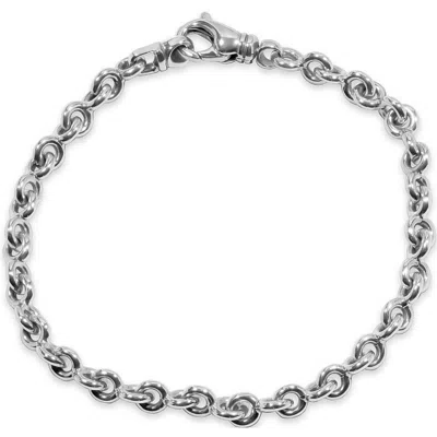 Pompeii3 Men's Rolo Link 14k Gold (30gram) Or Platinum (48gram) 7mm Bracelet 8.25" In Silver