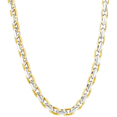 Pompeii3 Men's Round 14k Gold (76gram) Or Platinum (142gram) 6mm Link Chain Necklace 24" In Multi