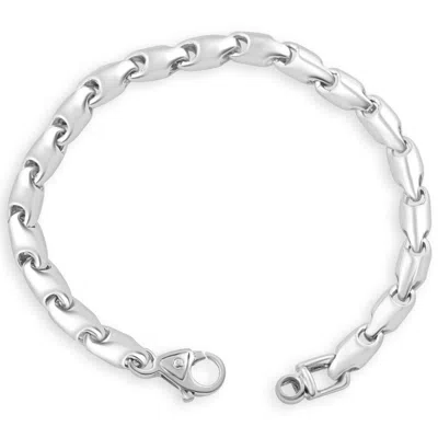 Pompeii3 Men's Rounded Seed Link 14k Gold (48gram) Or Platinum (78gram) Bracelet 8.5" In Brown
