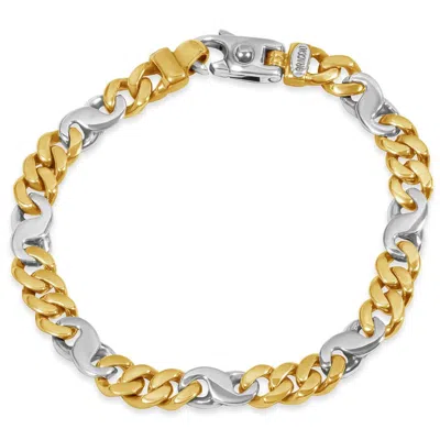 Pompeii3 Men's S Shape Figaro Link 14k Gold (37gram) Or Platinum (59gram) 8mm Bracelet 8.5" In Multi