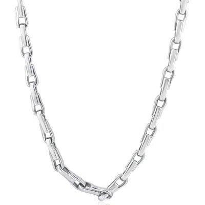 Pompeii3 Men's Seed 14k Gold (68gram) Or Platinum (127gram) 5.5mm Link Chain Necklace 22" In Gray