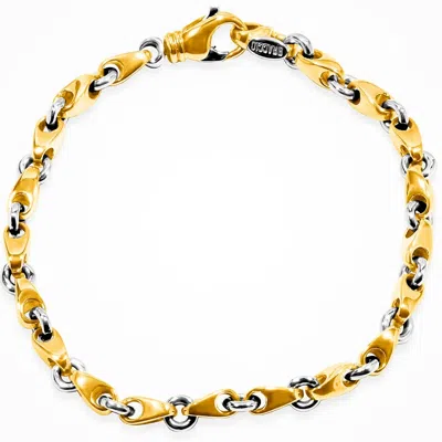 Pompeii3 Men's Seed & Rolo Link 14k Gold (20gram) Or Platinum (33gram) 4.5mm Bracelet 7.5" In Multi