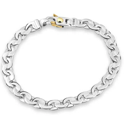 Pompeii3 Men's Solid 14k Gold (26grams) Or Platinum (43gram) 7mm Link Bracelet In Metallic