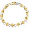 Pompeii3 Men's Solid 14k Gold (57grams) Or Platinum (91gram) Two Tone 8mm Bracelet 8.75" In Silver