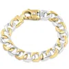 Pompeii3 Men's Solid 14k Gold (70grams) Or Platinum (112gram) Two Tone 13mm Bracelet 9" In Gold