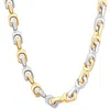 Pompeii3 Men's Solid 14k White & Yellow Gold Two Tone 182gram 8mm Link Chain Necklace 23" In Multi