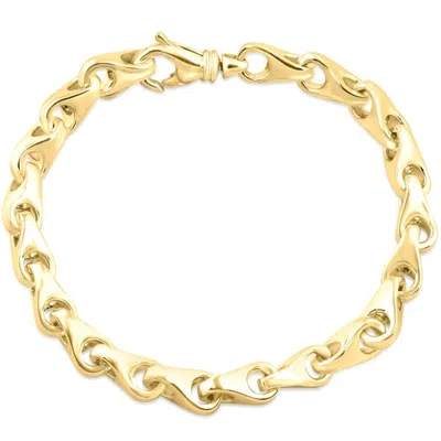 Pompeii3 Men's Solid Seed 14k Gold (38gram) Or Platinum (62gram) 6.5mm Link Bracelet 8" In Multi