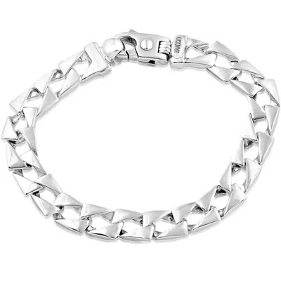 Pompeii3 Men's Solid Square Cuban 14k Gold (44grams) Or Platinum (71gram) 10mm Bracelet 9.25" In Silver