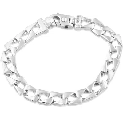 Pompeii3 Men's Solid Square Cuban 14k Gold (44grams) Or Platinum (71gram) 10mm Bracelet 9.25" In Silver