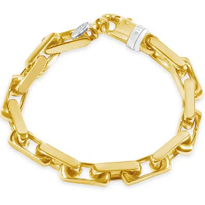Pompeii3 Men's Square And Rounded Link 14k Gold (65gram) Or Platinum (104gram) 8mm Bracelet 8.5" In Multi