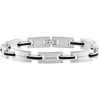 Pompeii3 Men's Steel Polished Two Tone Black 8.5" 8.5mm Bracelet