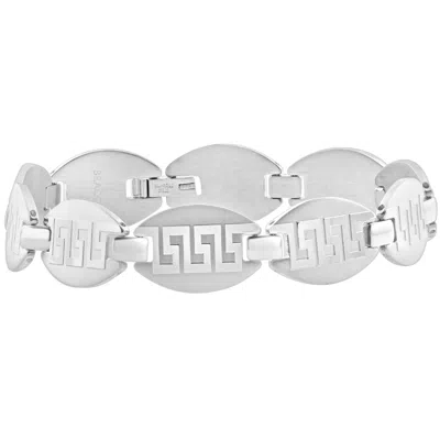 Pompeii3 Men's Steel Single Tone Designed Link 14mm Link 8.5 " Bracelet In Silver
