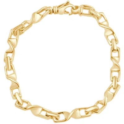 Pompeii3 Men's Twisted Link 14k Gold (34gram) Or Platinum (55gram) 6mm Bracelet 8.5" In Transparent